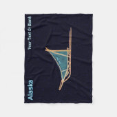 犬ぞり – アラスカ フリースブランケット (正面)