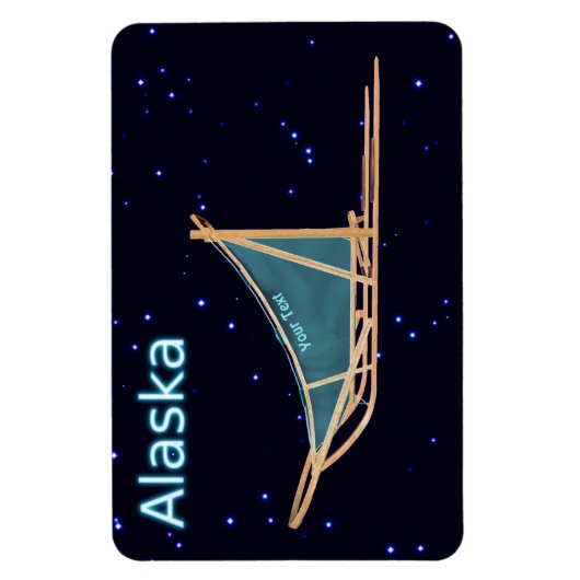 犬ぞり – アラスカ マグネット (縦)