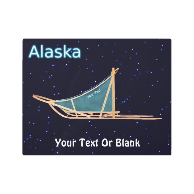 犬ぞり – アラスカ メタルプリント (正面)