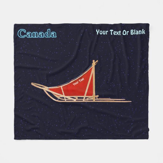 犬ぞり – カナダ フリースブランケット (正面(横))