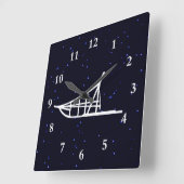 犬ぞり スクエア壁時計 (傾斜)