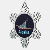 犬ぞり スノーフレークピューターオーナメント (右)