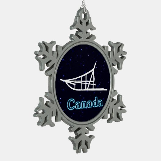 犬ぞり スノーフレークピューターオーナメント (左)