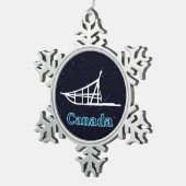 犬ぞり スノーフレークピューターオーナメント (右)