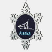 犬ぞり スノーフレークピューターオーナメント (右)