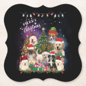 犬たちよ、メリークリスマス ライト ペーパーコースター (正面)