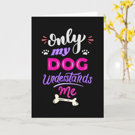 犬だけが私を理解している カード (黄色い花)