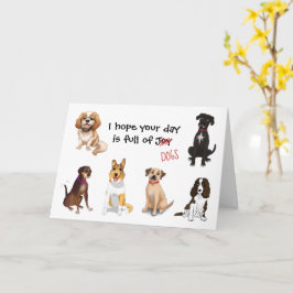 犬だらけの素敵な1日を願っています。誕生日はいつだって特別 カード