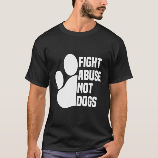 犬ではなく虐待を戦う – 動物愛護犬パピオイ Tシャツ (正面)