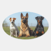 犬でシールする 楕円形シール (正面)