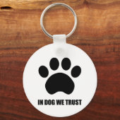 犬で私たちはボタンのキーチェーンを信頼 キーホルダー (正面)