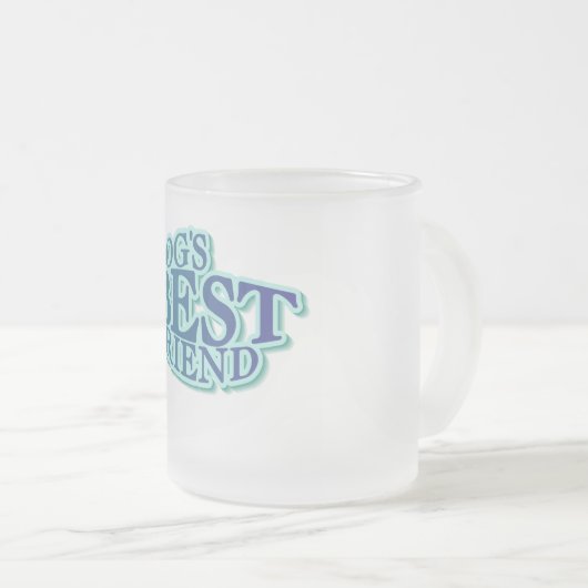 犬で親友のTシャツおよびギフト フロストグラスマグカップ (正面右)