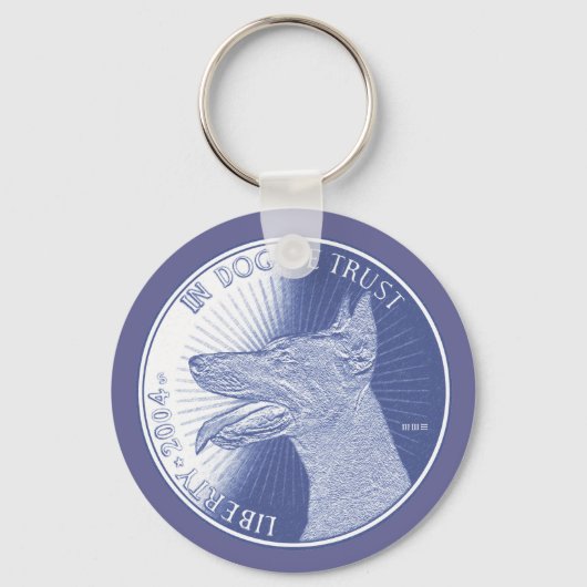 犬で キーホルダー (正面)