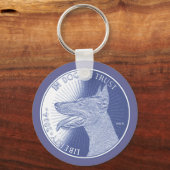 犬で キーホルダー (正面)