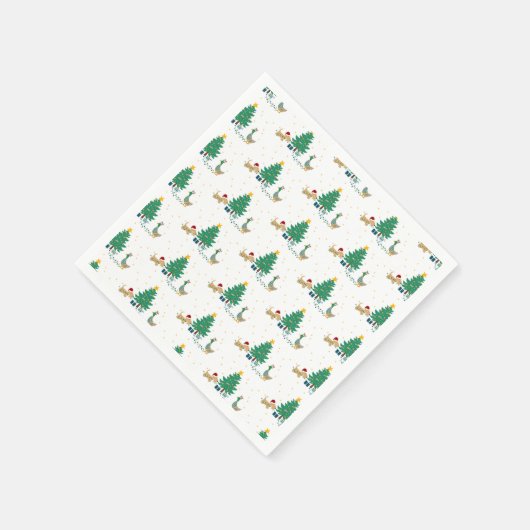 犬とあひるの休暇の木 スタンダードカクテルナプキン (角)