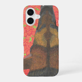 犬といちごのスマホケース iPhone 16ケース