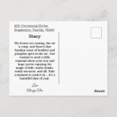 犬とお嬢さん　秋の葉　グレー・モノクローム・ポストカード ポストカード (裏面)