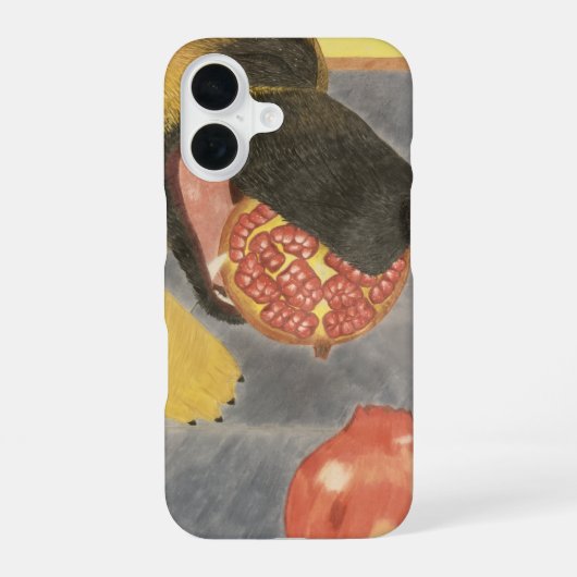 犬とざくろのスマホケース iPhone 16ケース (裏面)