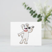 犬として歌手とマイク ポストカード (スタンド正面)