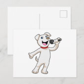 犬として歌手とマイク ポストカード (正面/裏面)