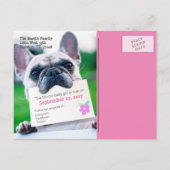 犬とのベビーガールのカスタム発表 案内ポストカード (裏面)