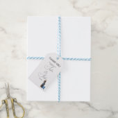 犬とのミニマリズムイラストレーション ギフトタグ (より糸付き)