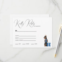 犬とのミニマリズムイラストレーション 出欠カード