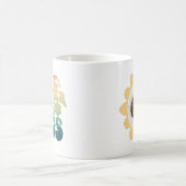 犬との生活が良いレトロGroovy写真 コーヒーマグカップ (中央)