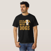 犬との生活が良い可愛いコッカースパニエル犬犬 Tシャツ (正面フル)