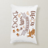 犬との生活が良い引用文おもしろいchihuahua アクセントクッション (裏面(縦))