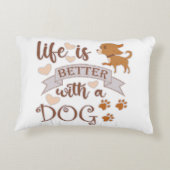犬との生活が良い引用文おもしろいchihuahua アクセントクッション (裏面)