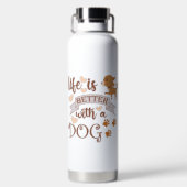 犬との生活が良い引用文おもしろいchihuahua ウォーターボトル (背面)