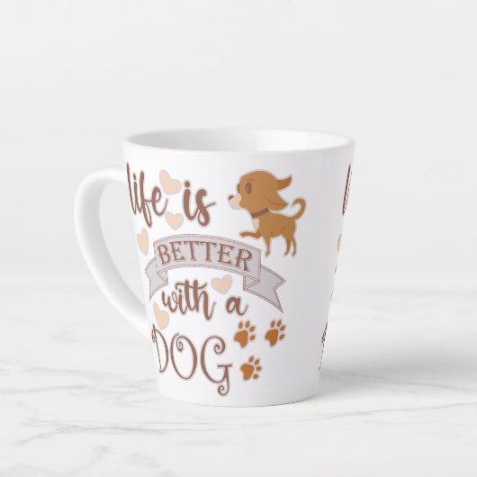 犬との生活が良い引用文おもしろいchihuahua カフェラテマグ (左アングル)