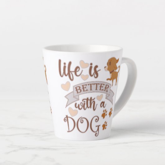 犬との生活が良い引用文おもしろいchihuahua カフェラテマグ (右アングル)