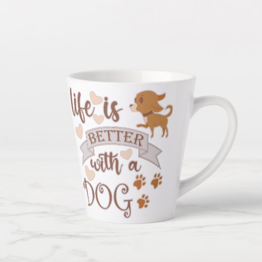 犬との生活が良い引用文おもしろいchihuahua カフェラテマグ (右)