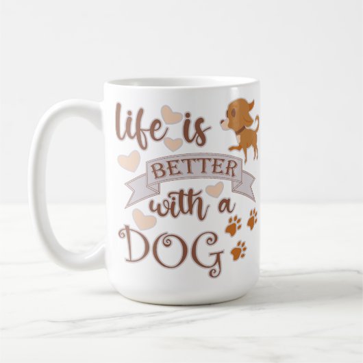 犬との生活が良い引用文おもしろいchihuahua コーヒーマグカップ (左)