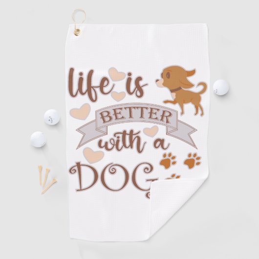 犬との生活が良い引用文おもしろいchihuahua ゴルフタオル (インサイチュ)