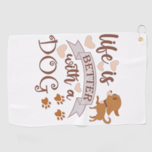 犬との生活が良い引用文おもしろいchihuahua ゴルフタオル (横)