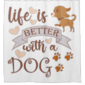 犬との生活が良い引用文おもしろいchihuahua シャワーカーテン (正面)