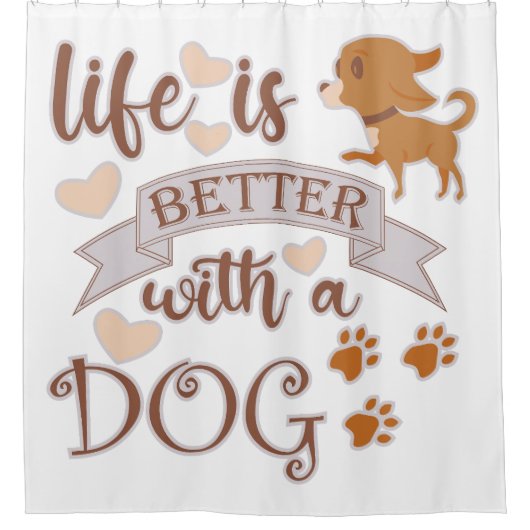 犬との生活が良い引用文おもしろいchihuahua シャワーカーテン (正面)