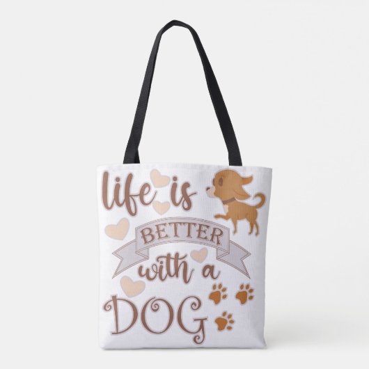 犬との生活が良い引用文おもしろいchihuahua トートバッグ (裏面)