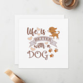 犬との生活が良い引用文おもしろいchihuahua ノートカード (正面/裏面インサイチュ)