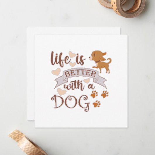 犬との生活が良い引用文おもしろいchihuahua ノートカード (正面/裏面インサイチュ)