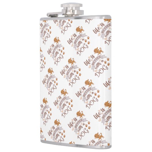 犬との生活が良い引用文おもしろいchihuahua フラスク (左)