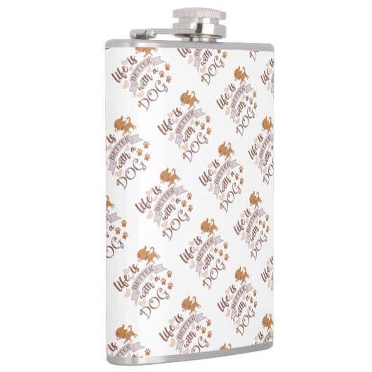 犬との生活が良い引用文おもしろいchihuahua フラスク (右)