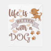 犬との生活が良い引用文おもしろいchihuahua フリースブランケット (正面)