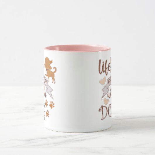 犬との生活が良い引用文おもしろいchihuahua マグカップ (中央)