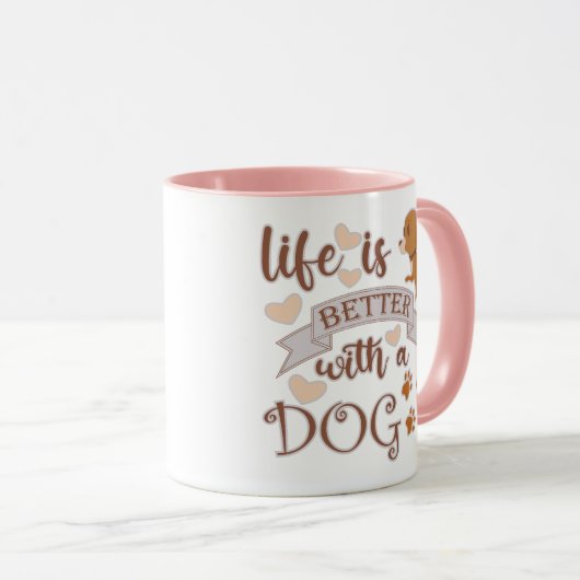 犬との生活が良い引用文おもしろいchihuahua マグカップ (正面右)