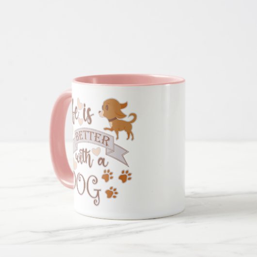 犬との生活が良い引用文おもしろいchihuahua マグカップ (正面左)