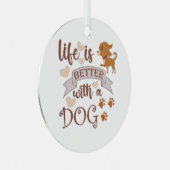 犬との生活が良い引用文おもしろいchihuahua メタルオーナメント (正面右)